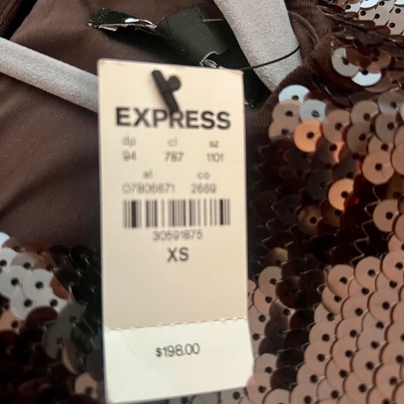 NWT Express Midi Sequin Dress (Espresso), Size XS - Picture 4 of 7